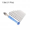 Uxcell Vise Hand Drill Tool Set With Mini Twist Pin Blue