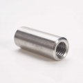 Heyiarbeit M8 Height 30mm 304 Stainless Steel Threaded Sleeve Rod Bar Stud Round Coupling Connector Tube Nuts Silver Tone 5pcs
