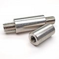 Heyiarbeit M8 Height 30mm 304 Stainless Steel Threaded Sleeve Rod Bar Stud Round Coupling Connector Tube Nuts Silver Tone 5pcs