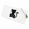 Graphics More Cat Stick Figure Family Pet Novelty Metal Vanity Tag License Plate
