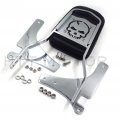 Httmt Mt136 Ss001-sa- Chrome Skull Backrest Sissy Bar Leather Pad Compatible With Kawasak Classic Vn800 96-05 Us