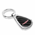 Ipick Image Compatible With Jeep Trailhawk Real Black Carbon Fiber Chrome Metal Teardrop Key Chain Key-ring