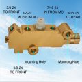 Pv2 Combination Proportioning Valve Pv71 Disc Drum Front Drum Rear Brass Brake 172-1353 Fit For Ford Chevy Classic Car Truck