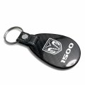 Ipick Image Compatible With Ram 1500 Logo Real Black Carbon Fiber Leather Strap Large Tear Drop Key Chain