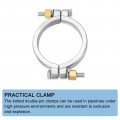 Uxcell 3 6 High Pressure Bolted Clamp Strap Double Pin 304 Stainless Steel For 1 Inch Pipe 133mm Length