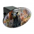 Redwoods National And State Parks California Ca Animals Bear Deer Cougar Bobcat Oval Tow Trailer Hitch Cover Plug Insert