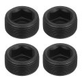 4pcs Male Thread Socket Pipe Plugs M24-1 5x12mm Carbon Steel Internal Hex Caps For Fitting And Sealing Black 