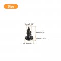 Uxcell 3mm X 8mm Phillips Pan Head Self-tapping Screw 100pcs 304 Stainless Steel Round Wood Full Thread Black