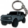 Four Wheel Beast Bronco Keychain Accessories 2023 4 Door Key Chain Fob Cover Cool Car Mods Carbonized Gray 