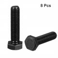 Uxcell M10x45mm Hex Head Screw Bolts Fastener Grade 8 Carbon Steel Black 8pcs
