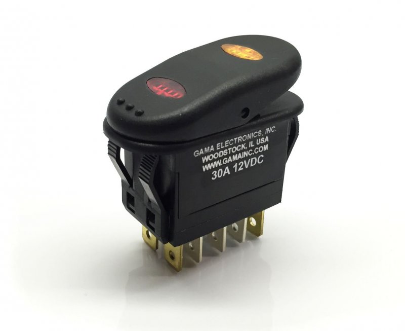 Waterproof Illuminated Double Pole Throw 3 Position On-off-on Rocker Switch Dpdt