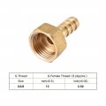 Uxcell Brass Hose Barb Fitting Connector 8mm G3 8 Female Thread Pipe Adapter 5pcs