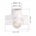 Uxcell 4 Way Elbow Pvc Pipe Fitting Furniture Grade 32mm Size Tee Corner Fittings White 2pcs