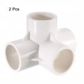 Uxcell 4 Way Elbow Pvc Pipe Fitting Furniture Grade 32mm Size Tee Corner Fittings White 2pcs