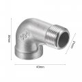 Uxcell Pipe Fitting Elbow 3 8 Npt Male To Female Thread Hose Connector Adapter 304 Stainless Steel Pack Of 2