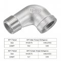 Uxcell Pipe Fitting Elbow 3 8 Npt Male To Female Thread Hose Connector Adapter 304 Stainless Steel Pack Of 2