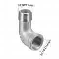 Uxcell Pipe Fitting Elbow 3 8 Npt Male To Female Thread Hose Connector Adapter 304 Stainless Steel Pack Of 2