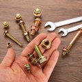 M6 X 10mm Flanged Hex Head Bolts 20pcs Zinc-plated Carbon Steel Flange Hexagon Screws With Nuts Fully Threaded For Machinery 