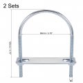 Uxcell Round U-bolts 2 Sets 3 15 80mm Inner Width 120mm Length Steel M6 With Nut Plate Washer