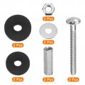 Uxcell 2pcs Toilet Tank To Bowl Bolts Repair Kit With Extra Long Lock Nuts Rubber Washers Gaskets Bathroom Screw M8 60mm