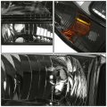 Compatible With Ford Super Duty 4pcs Pair Smoked Lens Amber Corner Headlights Fog Lights Switch