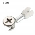 Uxcell 3-in-1 Furniture Connecting Kit 13mm Od Cam Fitting M6x25mm Dowel Screws 10 7mm Pre-inserted Nut 8 Sets