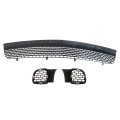 3pcs W Bezels Lower Grille Front Bumper Set For Dodge Challenger Srt 2015-2022 Replace 68259758aa 68259762ab 68259763ab 