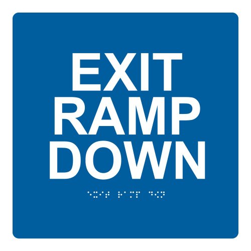 Compliancesigns Acrylic Ada Exit Sign 9 X In With English Braille Blue