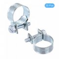 Uxcell 16-18mm Mini Fuel Injection Hose Clamp Zinc Plated Steel Line 20pcs