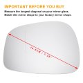 Car Rearview Right Passenger Side Mirror Glass Replacement W Backing Plate Aspherical Heated White For Mazda Cx3 2015-2020