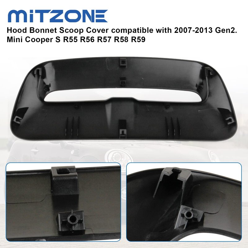 Hood Bonnet Scoop Cover For 2007-2013 Gen2 Mini Cooper S R55 R56 R57 R58 R59