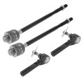 4pcs Front Inner Outer Tie Rod Ends Kit Suspension Steering End For Gmc Savana 1500 2003-2014 Chevrolet Express 2500 2003-2005 