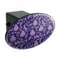 Purple Peeps In Garden Pattern Oval Tow Trailer Hitch Cover Plug Insert