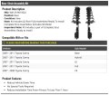 Rear Strut And Coil Spring Assembly Kit For 2007-2011 Toyota Camry Excludes Se Model