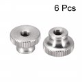 Uxcell Knurled Thumb Nuts 6pcs M5x0 8mm 304 Stainless Steel Round Knobs Fasteners For 3d Printer Parts Silver Tone