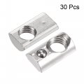 Uxcell M6 T Slot Nuts Roll In Spring T-nut With Ball Carbon Steel For 2020 Series Aluminum Extrusion Profile Rail 6mm 30pcs