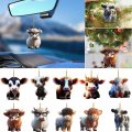 Torcarvh Cute Car Pendant Ornament Cartoon Cattle Cow Decorative Hanging Acrylic Pendants Tree Decorations For Cars Backpacks