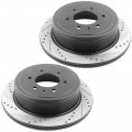 Motorbymotor Rear Brake Rotors Pad Kit 348mm Drilled Slotted Design Including Cleaner Dot4 Fluid Fits For Ford F-150 2004-2011 
