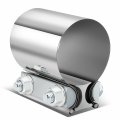 25 Inches Butt Joint Band Exhaust Muffler Seal Clamp Sleeve Universal Use For 2 Outer Diameter Pipe Stainless Steel 