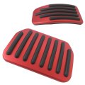 Aluminum Accelerator And Brake Foot Pedal Cover Set Fit For Tesla Model 3 Y 2016-2025 Non-slip Silicone Strips Design Red 