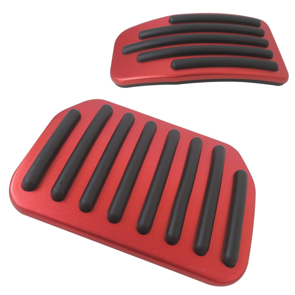 Aluminum Accelerator And Brake Foot Pedal Cover Set For Tesla Model 3 Y 2016 2025 Non Slip Silicone Strips Design Red