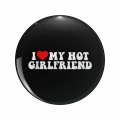 I Love My Hot Girlfriend Double Sided Stainless Steel Keychain 1 25 In Round Cartoon Design Novelty Key Ring For Backpack And 