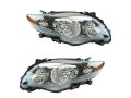 Headlight Assembly Set Of 2 Black Housing For 2009-2010 Toyota Corolla 