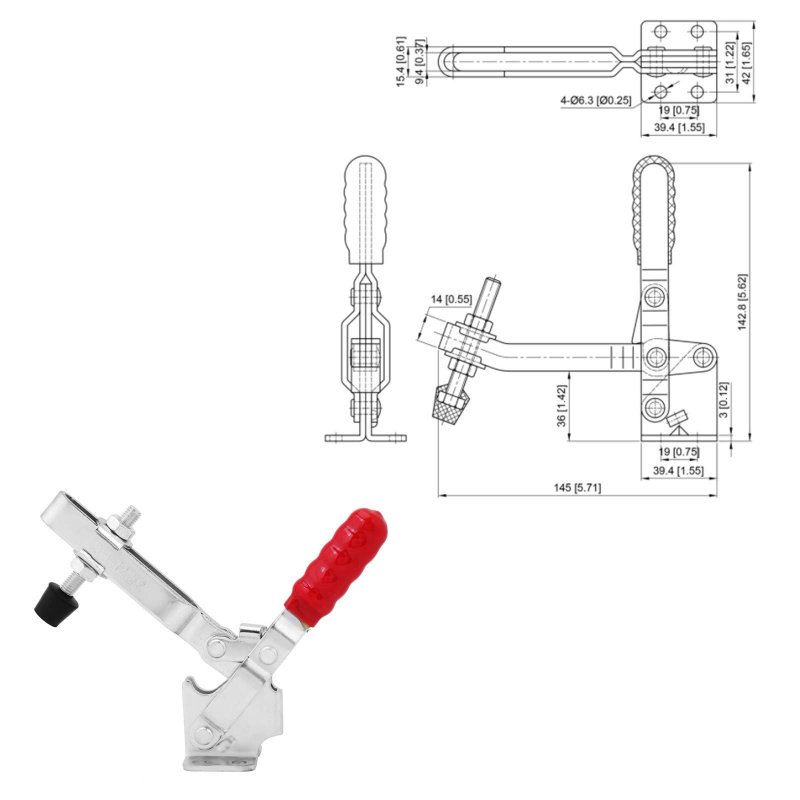 Gh-12132 Latch Type Toggle Clamp Hand Tool Quick Release 227kg 500lbs Metal Horizontal Holding Capacity Fixture Used In The