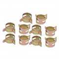 10 Pcs 14mm Spring Band Type Action Fuel Hose Pipe Air Clamp Bronze 