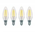Satco S9961 04 C11 Decorative Led Filament Light Bulb 60w-replacement 5 5w 3000k 4-pack