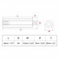 Uxcell 30pcs M3 40 6mm Male Thread Nylon Hex Standoff Spacer Screws Pcb Pillar