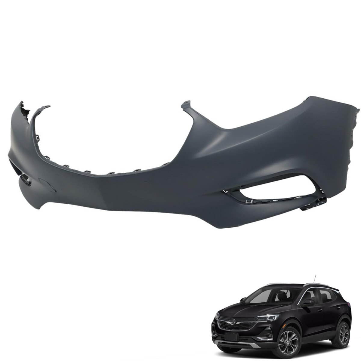 Front Bumper Cover W Fog O Sensor Black Replacement For 2017 2018 2019 2020 2021 Encore Gm1014128