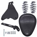 Motorcycle Crocodile Style Leather Cushion Solo Seat With Spring Base Plate Bracket Replacement For Honda Yamaha Kawasaki 