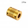 Uxcell 2pcs 5mm To 12mm Aluminum Alloy Shaft Coupling L31xd25 Flexible Coupler For Encoders And Motors Golden